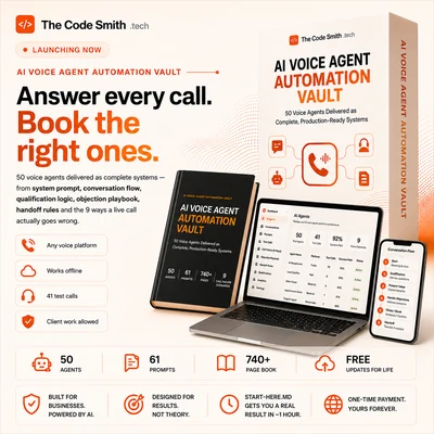 AI Voice Agent Automation Vault - the boxed product