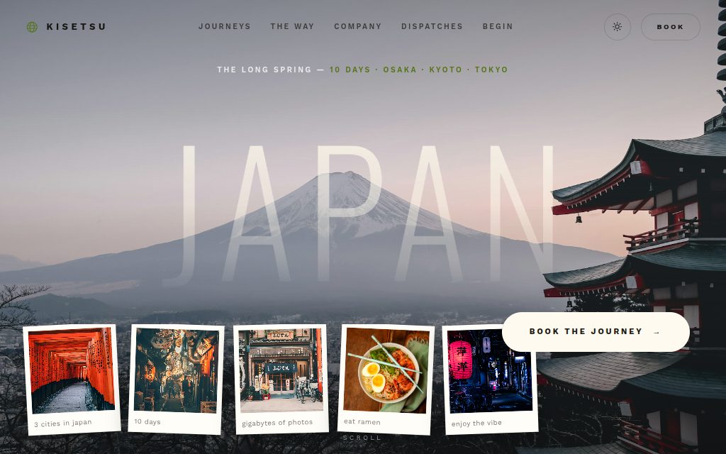 Opening screen of template 05 — Kisetsu