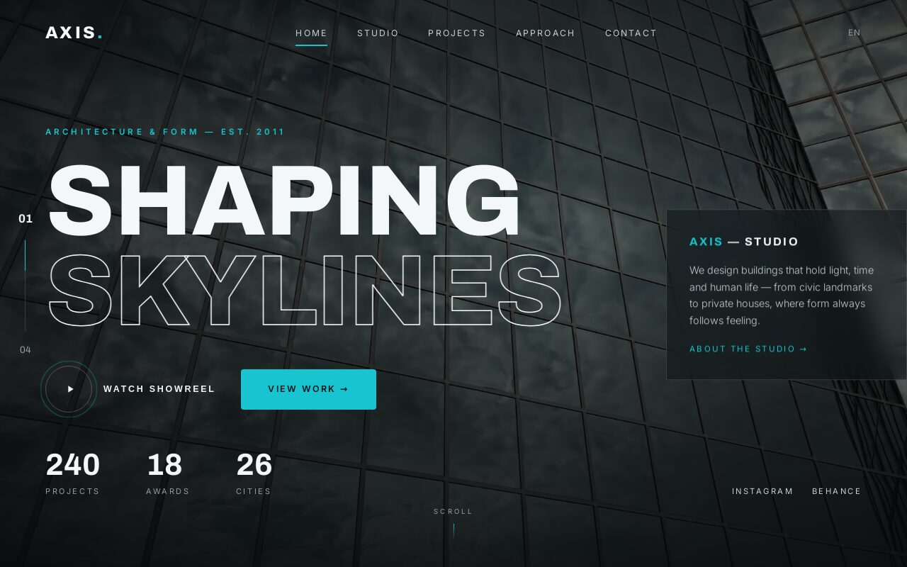Opening screen of template 21 — AXIS
