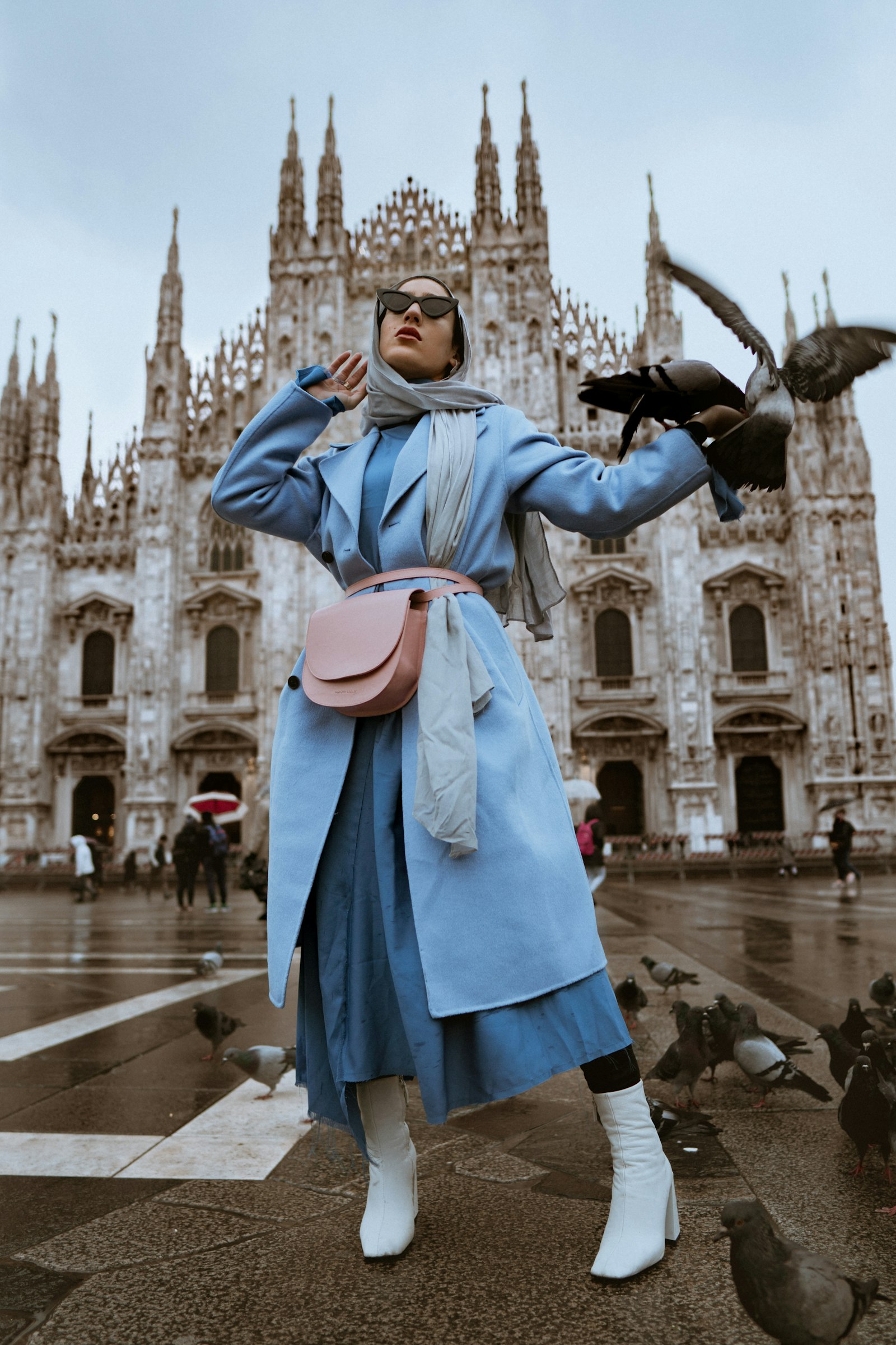 Ice-blue tailored look from the Vertige collection