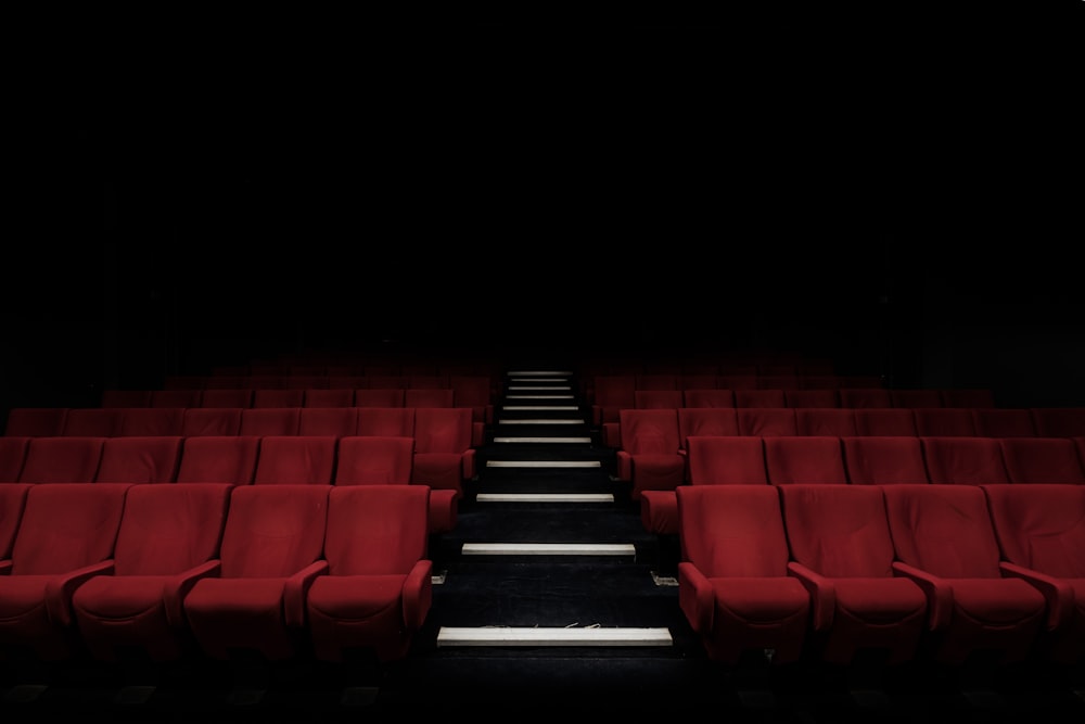Empty red cinema seats